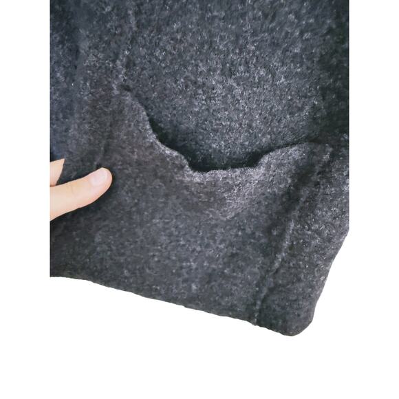 Eileen Fisher Merino Wool Open Cardigan Sweater Gray Pockets Layer One Size Fall - Picture 8 of 10